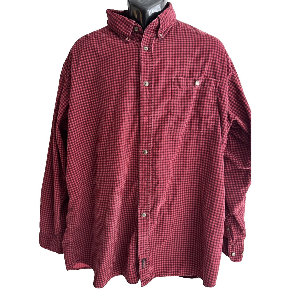 Woolrich Shirt Mens XL Red Heritage Check Long Sleeve Cotton Flannel Button-Up